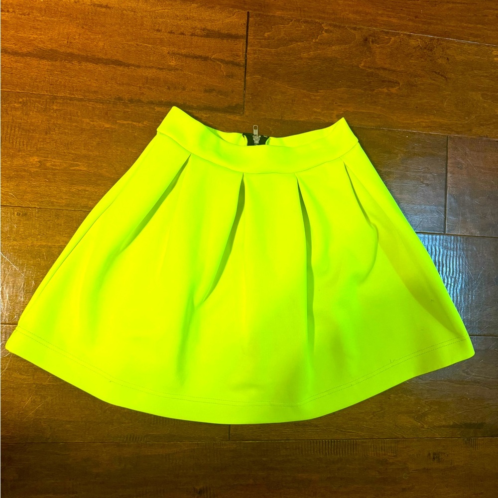 Neon Yellow skater style skirt